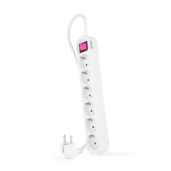 NANOCABLE REGLETA 6 TOMAS CON INTERRUPTOR BLANCA