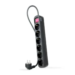 NANOCABLE REGLETA 6 TOMAS CON INTERRUPTOR NEGRO