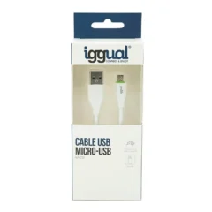 IGGUAL CABLE USB-A MICRO-USB 100 CM BLANCO