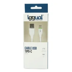 IGGUAL CABLE USB-A USB-C 100 CM BLANCO