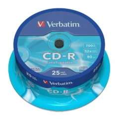 VERBATIM CD-R 700MB 80MIN TUBO 25 UNIDADES