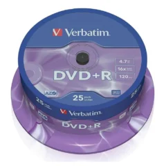 VERBATIM DVD+R 4.7GB 16X TUBO 25 UNIDADES