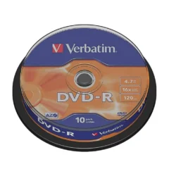 VERBATIM DVD-R 4.7GB 16X TUBO 10 UNIDADES