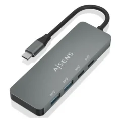 Aisens A109-0694 Hub USB-C 2xUSB 2xUSB Tipo-C Gris