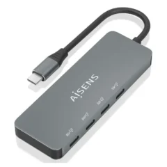 Aisens A109-0695 Hub USB-C 4xUSB Tipo-C Gris