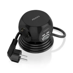 Aisens ASPS-2A2C05-BK 3 Tomas 2 USB-C 2 USB Cable 1.4m Negro
