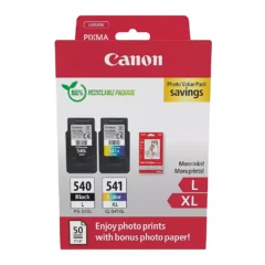 Canon Tinta PG540L & CL541XL Pack 2 Cartuchos + Papel Foto