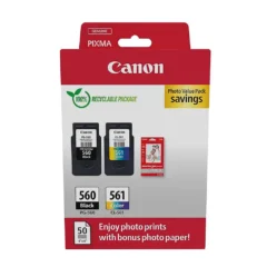 Canon PG-560/CL-561 Pack 2 Cartuchos + Papel Fotografico Brillante GP-501
