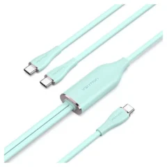 Vention CTMGG USB-C Macho - 2 x USB-C Macho Hasta 100W 480Mbps 1.5m Verde