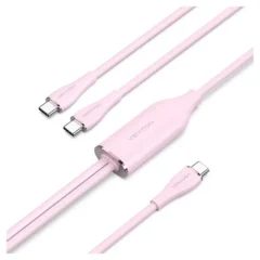 Vention CTMPG USB-C Macho - 2 x USB-C Macho Hasta 100W 480Mbps 1.5m Rosa