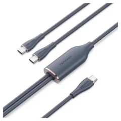 Vention CTMBG USB-C Macho - 2 x USB-C Macho Hasta 100W 480Mbps 1.5m Negro