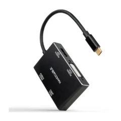 Nanocable 10.16.4307 USB-C/M - VGA/H DVI/H HDMI/H DP/H 10cm Negro