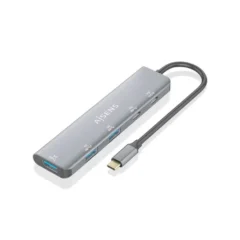 Aisens A109-0857 Hub USB-C 3xUSB 1xUSB-C 1xUSB-C PD Gris