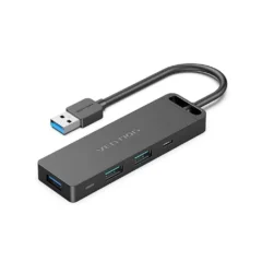 Vention CHVBB Docking USB 3.0 - 3xUSB + 1xmUSB PD + 1xLector Tarjetas Negro