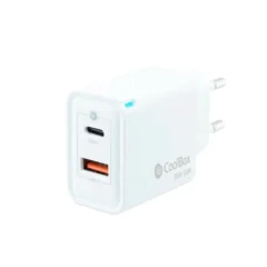Coolbox Cargador Gan 30W USB-C/USB-A PARED