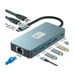 Leotec LEDS02 Docking USB Tipo-C 3xUSB 1xUSB Tipo-C 1xUSB Tipo-C PD 2xHDMI 4K 1xRJ45 1xLector Tarjetas SD y MicroSD Gris