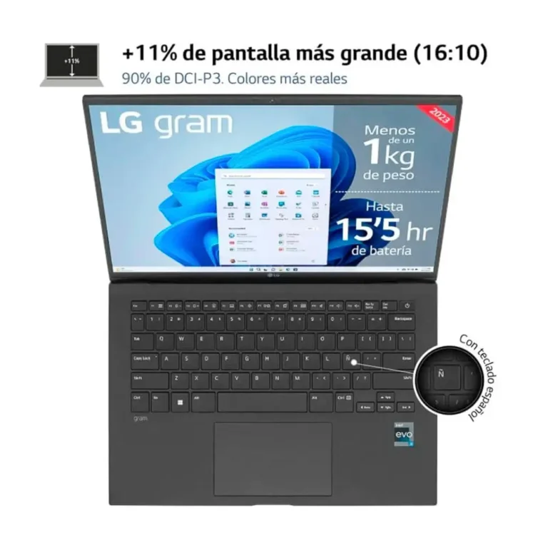LG Gram 14Z90S-G.AD78B Ultra 7 155H 32GB 1TB Arc™ Graphics Win11H 14" Full HD Negro