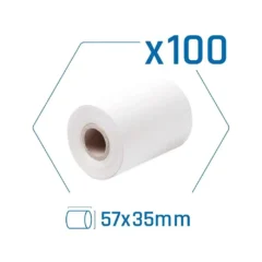 Iggual Papel Térmico Datáfono 57x35 mm Pack 100 rollos