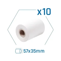 Iggual Papel Térmico Datáfono 57x35 mm Pack 10 rollos