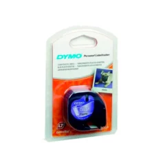 Dymo 12267 Negra-Transparente Cinta para Letratag 12mm x 4m