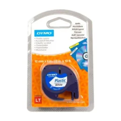 Dymo 91221 Negra-Blanca Cinta Rotuladora para Letratag 12mm x 4m