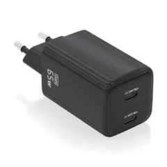 Aisens ASCH-65W2P040-BK Cargador Gan de Pared 2xUSB-C 65W