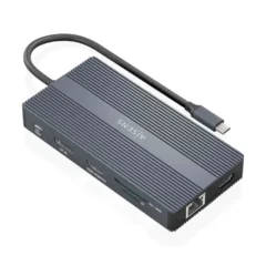 Aisens ASUC-12P017-GR Docking USBC HDMI / USB / USB-C / RJ45 / DP / Lector / USB-C PD Gris