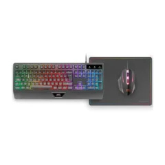 Mars Gaming MCP124 Pack Teclado + Ratón + Alfombrilla Negro