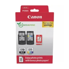 Canon PG-510 + CL-511 Multipack Negro Tricolor + Papel Fotográfico
