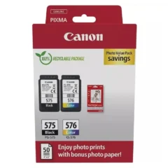 Canon PG-575 + CL-576 Multipack Negro + Tricolor + Papel Foto