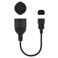 Nanocable 10.22.0902 C14 Macho - CEE7 Hembra 50cm Negro