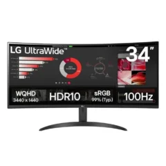 LG 34WR50QK-B Monitor Profesional Ultrapanorámico Curvo 34" WQHD Negro