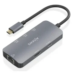 Aisens ASUC-6P019-GR Docking USB-C - 1xHDMI 3xUSB 1xRJ45 1xUSB Tipo-C PD Gris