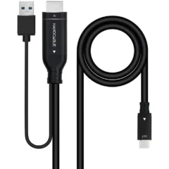 Nanocable 10.15.4354 DisplayPort/M - USB-C Macho 1.8m Negro
