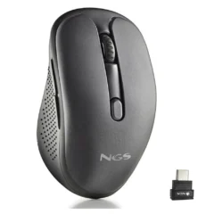 NGS Evo Jot Ratón Inalámbrico Silencioso Recargable 1600 DPI Negro