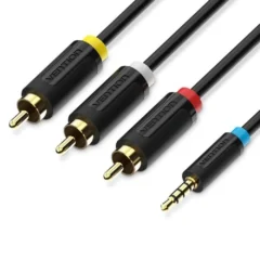 Vention BCCBG Jack 2.5 Macho - 3x RCA Macho 1.5m Negro