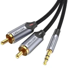 Vention BCNBG 2x RCA Macho - Jack 3.5 Macho 1.5m Gris
