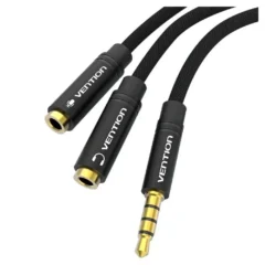 Vention BBMBY Cable Estéreo Jack 3.5 Macho - 2x Jack 2.5 Hembra 30cm Negro