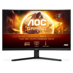 AOC CQ32G4VE Monitor Gaming Curvo 31.5" QHD 0.5ms 180Hz VA Negro