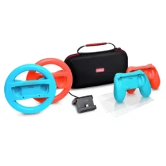 Trust Gaming GXT 1249 Pack Estuche rígido + 2 Joy-Con + 2 Volantes + Cristal Templado para Switch + Soporte de Carga