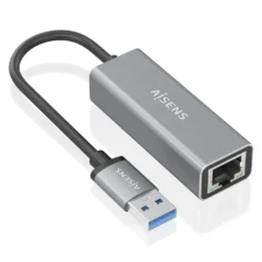 Aisens A106-0897 Adaptador USB 3.0 Macho - RJ45 Hembra 15cm Gris