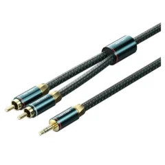 Vention BCSGF Cable Audio 2x RCA Macho - Jack 3.5 Macho 1m Verde y Negro