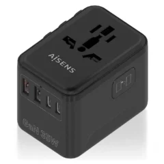 Aisens ASPS-2A3C09-BK Cargador de Pared Universal GaN 3xUSB-C 2xUSB 35W