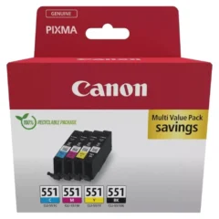 Canon CLI-551 Cartucho de Tinta Original Multipack Cian Magenta Amarillo Negro